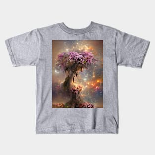 Pink Tree in the Galaxy Kids T-Shirt